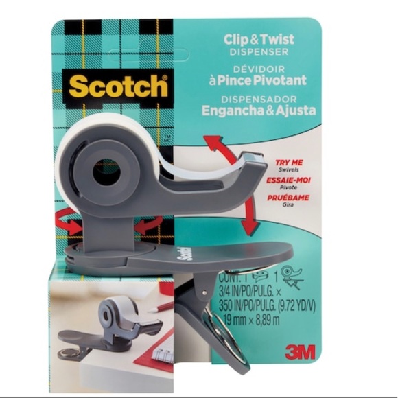 Scotch Tape Clip & Twist Dispenser Perfect for the Holidays Brand New - Picture 1 of 8